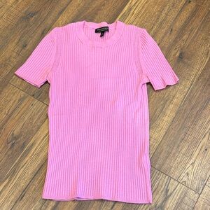 Banana Republic Pink Ribbed Merino Wool Knit Top Small S